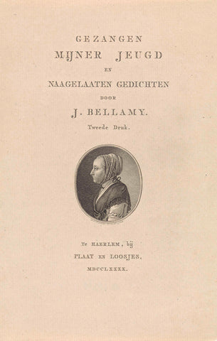 Title page for: J. Bellamy, Gezangen mijner Jeugd en Naagelaaten Gedichten, 1790, Reinier Vinkeles (I), 1790 Canvas Print