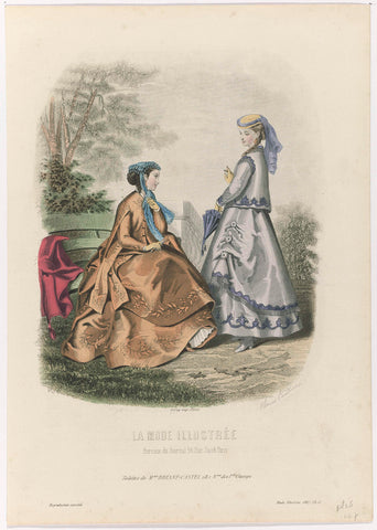 La Mode Illustrée, 1867, No. 20: Toilets of Mme Breant-Castel (...), A. Bodin, 1867 Canvas Print