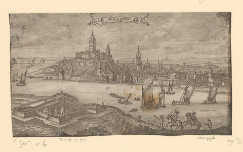 View of Nijmegen and the fort Knodsenburg, Gaspar Bouttats, 1674 Canvas Print