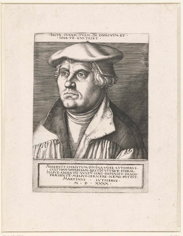 Portrait of Martin Luther, Heinrich Aldegrever, 1540 Canvas Print