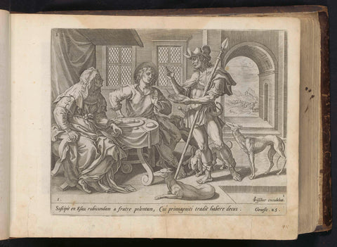 Esau sells his birthright to Jakob, anonymous, Maerten de Vos, 1646 Canvas Print