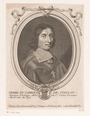 Portret van Pierre de Cambout de Coislin, Nicolas de Larmessin (I), 1666 Canvas Print