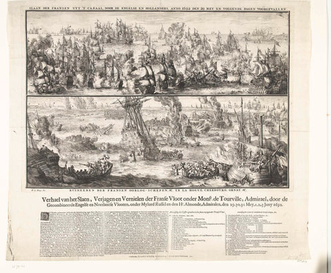 The Battle of Cape La Hogue, 1692, Romeyn de Hooghe, 1692 Canvas Print