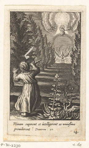 Child with binoculars in garden sees Last Judgement, Boëtius Adamsz. Bolswert, 1624 Canvas Print