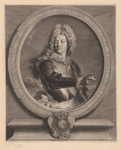 Portrait of Louis Alexander of Bourbon, Pierre Drevet, 1714 Canvas Print