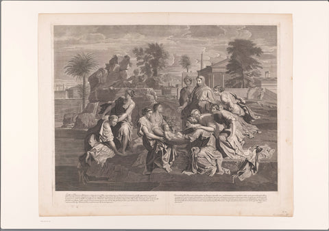 Moses is found, Étienne Gantrel, 1656 - 1706 Canvas Print