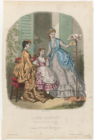 La Mode Illustrée, 1869, No. 29: Toilettes de Melles Raboin (...), Huard, 1869 Canvas Print