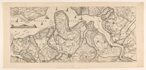 Map of the majority of Staats-Vlaanderen, anonymous, 1719 - 1725 Canvas Print