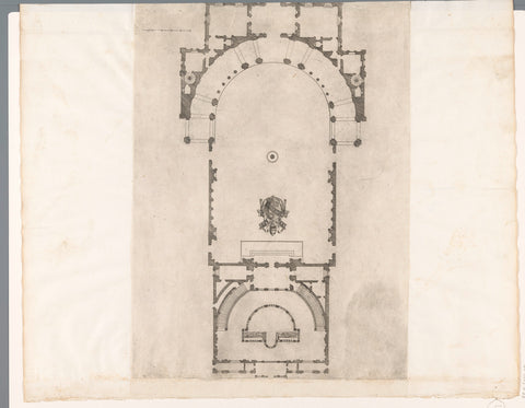 Plan of the courtyard of the Villa Giulia in Rome, anonymous, 1560 - 1590 Canvas Print