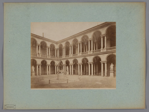 Courtyard of the Palazzo di Brera in Milan, Italy, Giacomo Brogi (attributed to), 1856 - 1881 Canvas Print