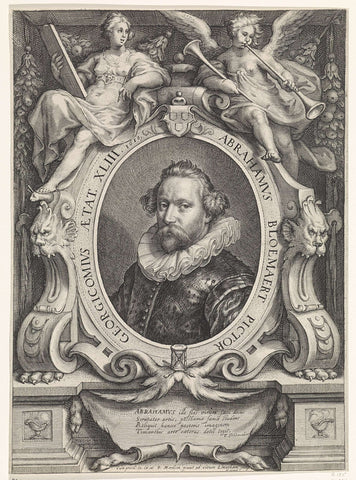 Portrait of Abraham Bloemaert, Jacob Matham, 1610 Canvas Print