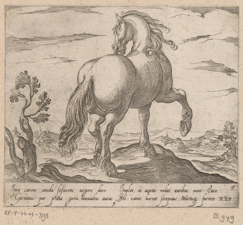 Standing horse seen from behind, Antonio Tempesta, 1590 Canvas Print