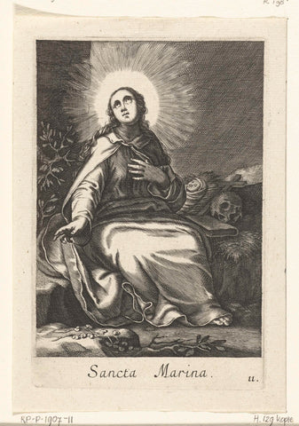 Saint Marina of Alexandria as hermit, Boëtius Adamsz. Bolswert, 1590 - 1662 Canvas Print