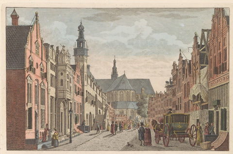 Langestraat in Alkmaar, ca. 1790, Carel Frederik Bendorp (I), 1824 - 1825 Canvas Print