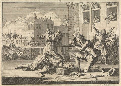 Beheading of Henri de Talleyrand-Périgord by an untrained executioner, 1626, Jan Luyken, 1698 Canvas Print