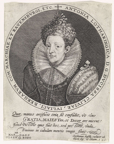 Portrait of Antoinette van Lorraine, Crispijn van de Passe (I), 1599 Canvas Print