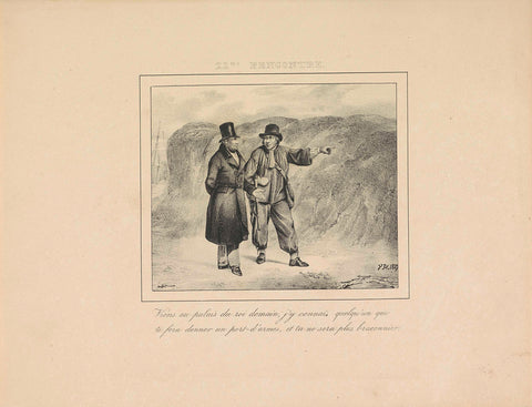 King William I meets a poacher, 1829, Jean-Louis Van Hemelryck, 1829 Canvas Print