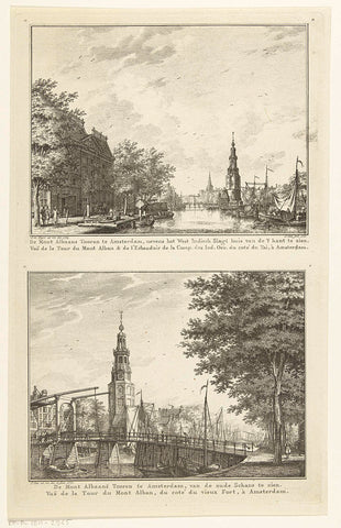 Two faces on the Montelbaanstoren in Amsterdam, Jacob Cats (1741-1799), 1770 Canvas Print