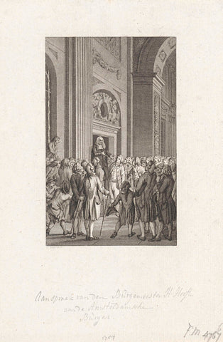 Mayor Hendrik Hooft Danielsz negotiates with the bourgeoisie, 1787, Reinier Vinkeles (I), 1796 Canvas Print