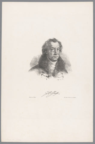 Portrait of Johann Wolfgang von Goethe, Eugène Delacroix, 1828 Canvas Print