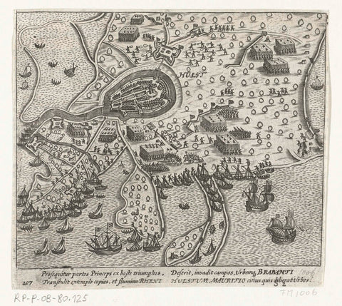 Siege and capture of Hulst by Maurits, 1591, anonymous, 1613 - 1615 Canvas Print