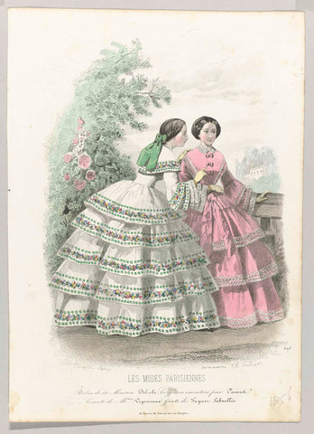 Les Modes Parisiennes, 1856, No. 698 : Robes de la Maison (...), A. Portier, 1856 Canvas Print