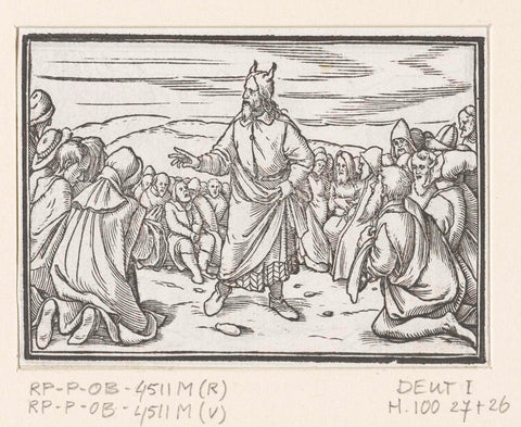 Moses address to the people of Israel, Hans Holbein (II), 1538 Canvas Print