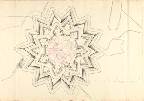 Map of Coevorden, ca. 1701-1715, Samuel Du Ry de Champdoré, 1701 - 1715 Canvas Print