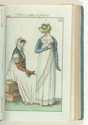 Journal des dames et des modes, editie Frankfurt 7 July 1806, Costumes anglois et francois (28), anonymous, 1806 Canvas Print