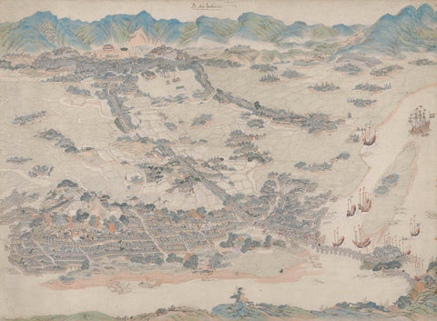 View of Fuzhou, anonymous, c. 1670 - c. 1700 Canvas Print