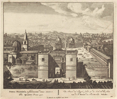 View of the Porta del Popolo, in Rome, anonymous, 1675 - 1711 Canvas Print