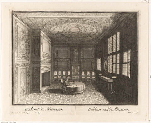 Cabinet of de mediator in het Huis ter Nieuburch in Rijswijk, 1697, Jan van Vianen, 1697 Canvas Print