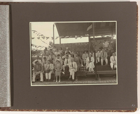 Spectators at the costumed football match of the Central Office of Statistics in Batavia, anonymous, 1935 Canvas Print