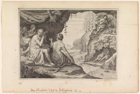 Polyphemus and Acis love Galatea, Crispijn van de Passe (II), c. 1636 - 1670 Canvas Print