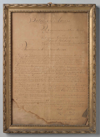 Letter of D. Speeleveld to D. Velsberg 6 November 1804, D. Speeleveld, 1804 Canvas Print