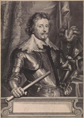 Portret van Frederik Hendrik, prins van Oranje-Nassau, Paulus Pontius, 1616 - 1657 Canvas Print