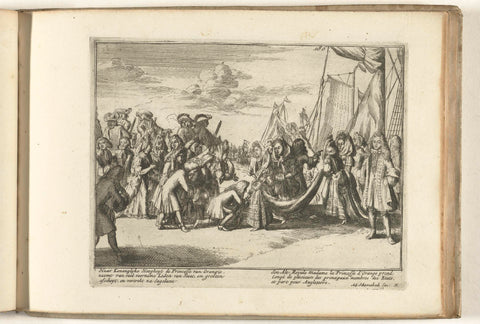 Princess Mary says goodbye on her departure to England, 1689, Pieter Pickaert (attributed to), 1689 Canvas Print