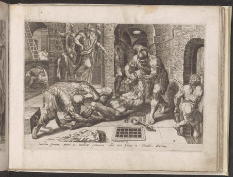 Bad servant thrown into a dark dungeon, Harmen Jansz Muller, 1565 - 1572 Canvas Print