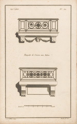 Twee balkons, Jean Pelletier, 1772 - 1779 Canvas Print