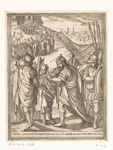 Heraclius carries the true cross in triumph, Antonio Tempesta, 1565 - 1630 Canvas Print