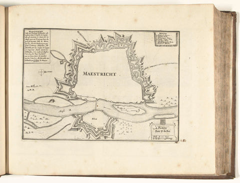 Map of Maastricht, 1726, Laurens Scherm, 1726 Canvas Print