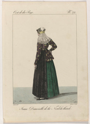 Costume de divers Pays, 1827, No. 29 : Jeune Demoiselle de la Nord-hollande, Georges Jacques Gatine, 1827 Canvas Print