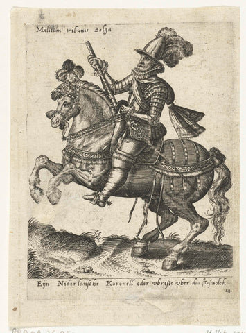 Dutch horseman-commander, Abraham de Bruyn (attributed to), 1577 Canvas Print