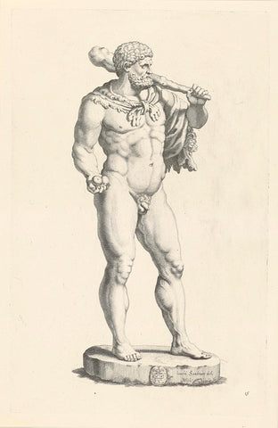 Statue of the old Hercules, Michel Natalis, 1640 Canvas Print