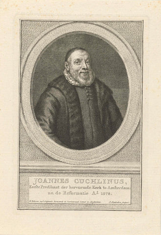 Portrait of Johannes Cuchlinus, Jacob Houbraken, 1796 Canvas Print