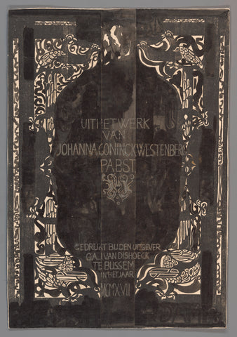 Design for bookbinding of Uit het werk van Johanna Coninckwestenberg Pabst, Bussum 1917, Carel Adolph Lion Cachet, 1874 - 1945 Canvas Print