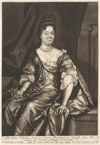 Portret van Charlotta Sophia, prinses van Kurland, Pieter Schenk (I), 1670 - 1713 Canvas Print