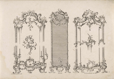 Frames with candlesticks, unknown, 1731 - 1775 Canvas Print