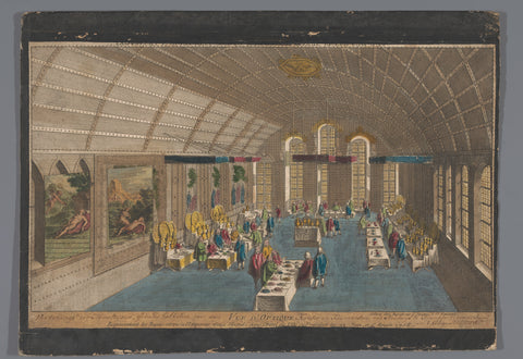 View of the Römer Room in Frankfurt am Main with a meal for the Emperor and Electors on 22 June and 1 August 1758, Basset, 1758 - 1799 Canvas Print