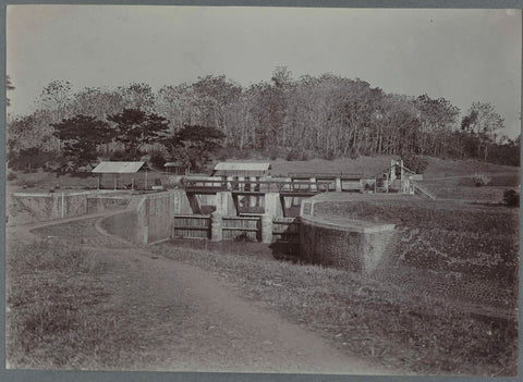 Lock in channel, anonymous, c. 1900 - 1919 Canvas Print